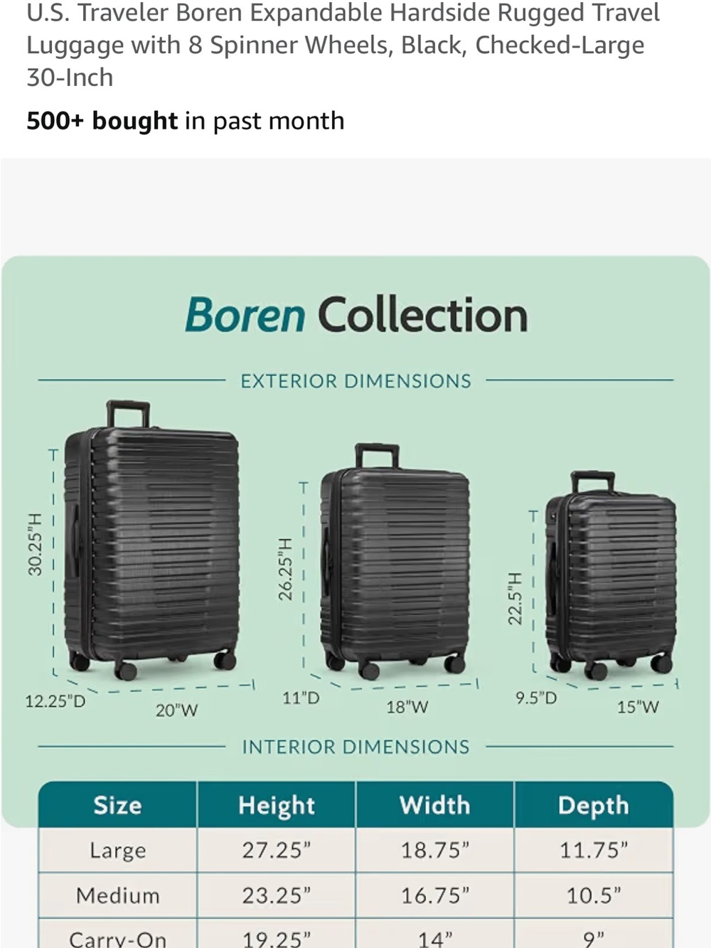 U.S. Traveler Large Black Suitecase - NEW in box